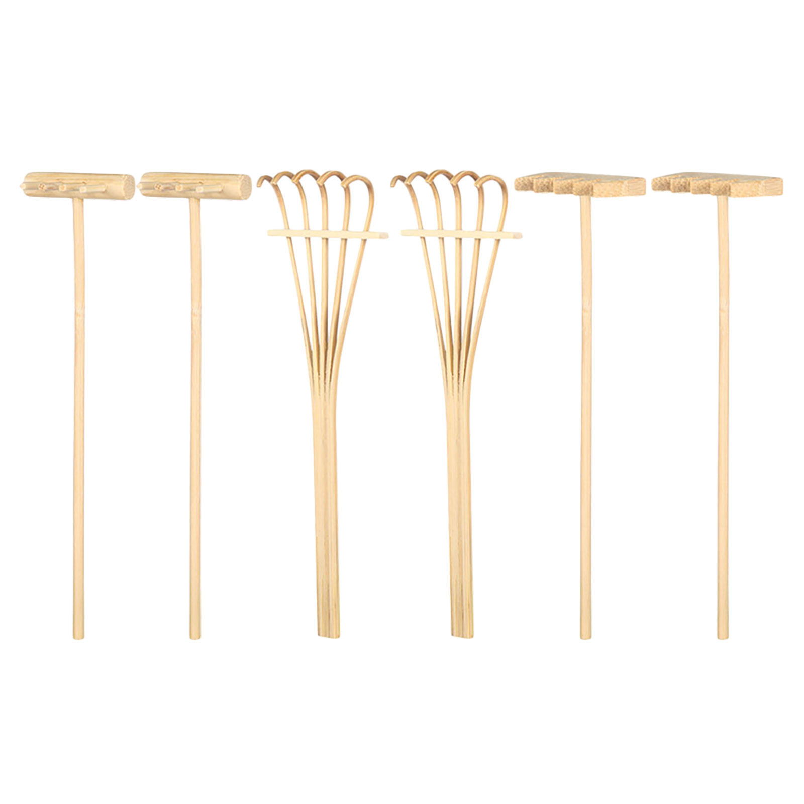6Pcs Mini Sand Rake Set Bamboo - Gardening Tools Set 评论和价格