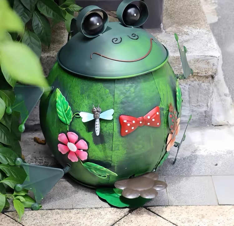Wrought iron trash can outdoor - Gardening Tools Cartoon 评论和价格