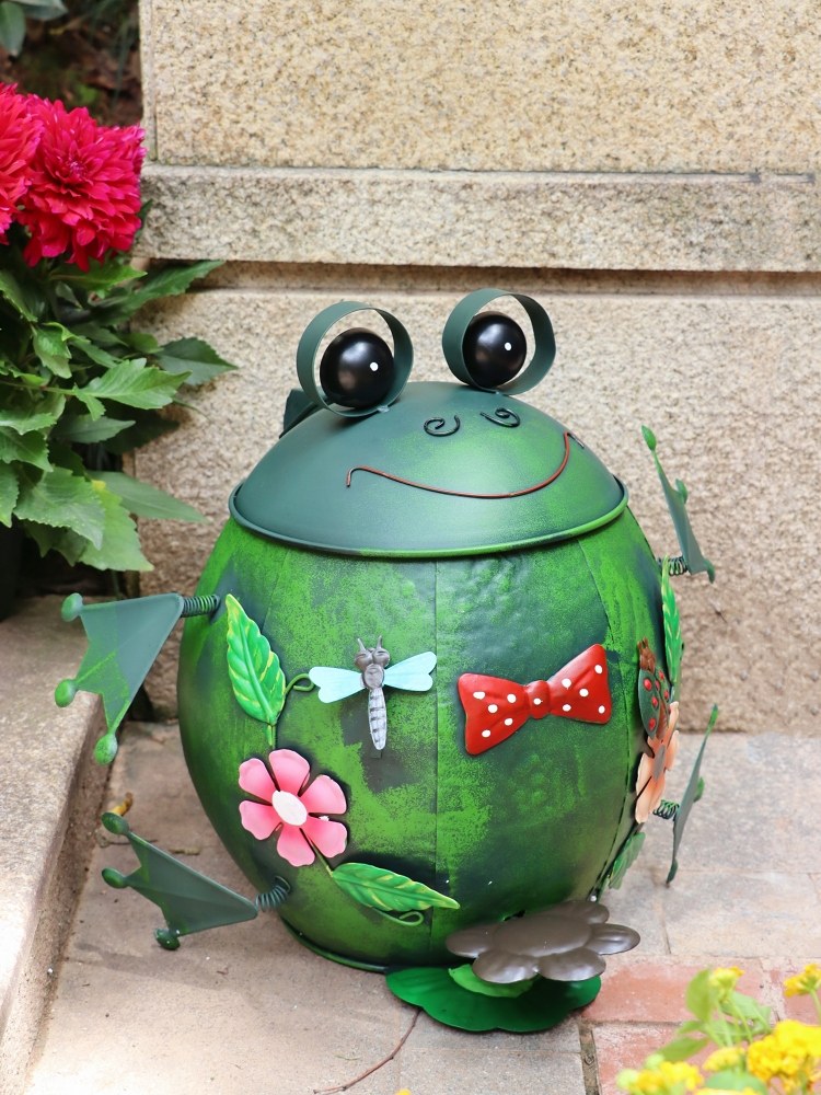 Wrought iron trash can outdoor - Gardening Tools Cartoon 评论和价格